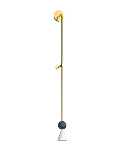 Nowoczesny kinkiet BINGO LED 398LM 3000K 8W złoty kulka  malachitu W0448 MAXLIGHT