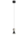 Minimalistyczna lampa wisząca BINGO 11W czarna 398LM 3000K z elementami z trawerynu P0683 MAXLIGHT