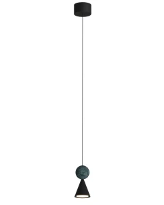 Loftowa lampa wisząca BINGO 11W czarna 398LM 3000K z malechitem P0682 MAXLIGHT