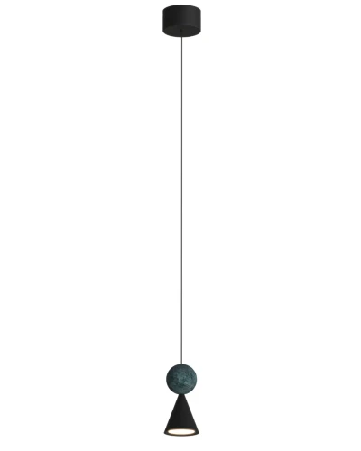 Loftowa lampa wisząca BINGO 11W czarna 398LM 3000K z malechitem P0682 MAXLIGHT
