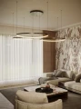 Lampa wisząca dekoracyjne ringi LED CAYENNE 3 czarna szczotkowana 3966 LM 3000K P0663D MAXLIGHT