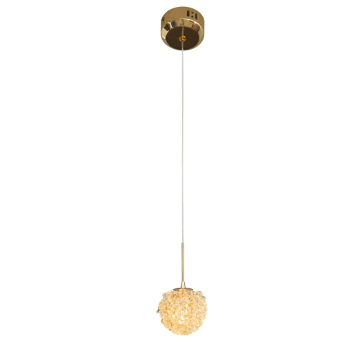 Lampa wisząca RITA gwint G9 złota z kryształowym kloszem P0679 MAXLIGHT
