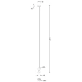 Minimalistyczna lampa wisząca BINGO 11W czarna 398LM 3000K z elementami z trawerynu P0683 MAXLIGHT