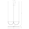 Lampa wisząca VICTORIA dekoracyjne łuki LED 40W czarna aluminiowa do salonu P0688 MAXLIGHT