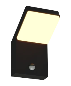 Kinkiet elewacyjny z czujnikiem ruchu FISS LED 20W 1130LM 3000K czarny IP66 W0472 MAXLIGHT