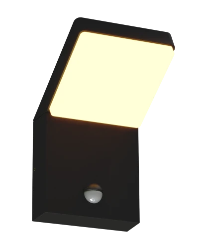 Kinkiet elewacyjny z czujnikiem ruchu FISS LED 20W 1130LM 3000K czarny IP66 W0472 MAXLIGHT