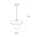Lampa wisząca z dekoracyjnym, kamiennym dyskiem LANDO klosz kulka P0650 MAXLIGHT