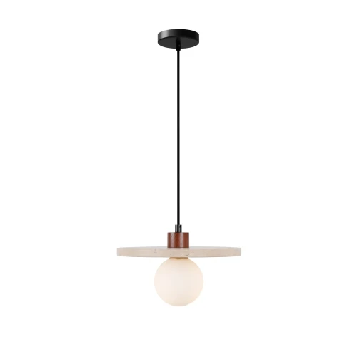 Lampa wisząca z dekoracyjnym, kamiennym dyskiem LANDO klosz kulka P0650 MAXLIGHT