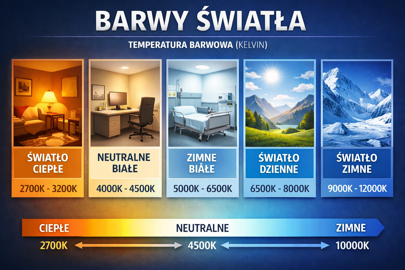 Temperatura barwowa światła – jak dobrać kolor światła do wnętrza?